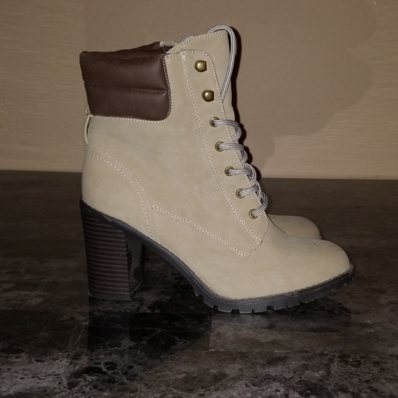 Tan Lace Up Ankle Boots - Picture 5 of 5